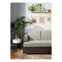 Sofá rinconera universal Merin con función de cama y 2 arcones marrón