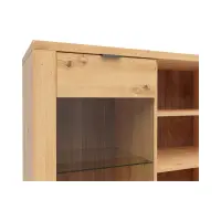 Vitrina Ostia 101 cm con 2 puertas y 2 cajones roble artisan