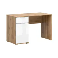 Escritorio Zele 120 cm con puerta y cajón roble wotan/blanco