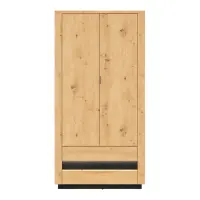 Armario de dos puertas Ostia 100 cm con cajones roble artisan/roble negro
