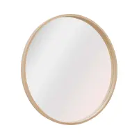 Espejo de pared con marco Circle 80 cm redondo marrón