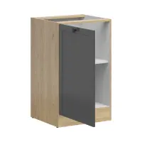 Нижний кухонный шкаф Junona Line 50 см левый с дверцей дуб бернштайн/графит