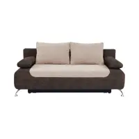 Sofá de tres plazas Daria III convertible con arcón marrón