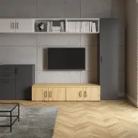 Regał MultiDo 45 cm z drzwiami atelier jasny