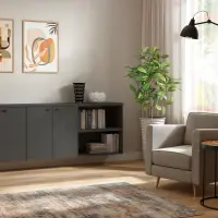 Estantería System 64 con estante grafito