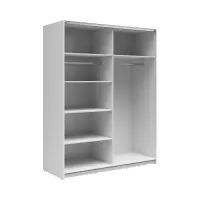 Armario de puertas correderas Tetrix 153 cm blanco brillo/roble sonoma