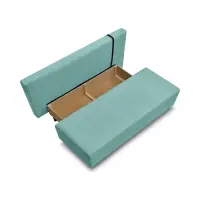 Sofá de tres plazas Sun con función de dormir y contenedor menta