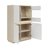 Vitrina Kim con 4 puertas roble riva claro/blanco