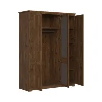 Armario de tres puertas Patras 153 cm con espejo roble april