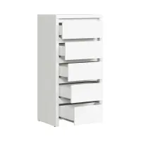 Cómoda Kaspian 56 cm con 5 cajones blanca