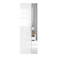 Armario de dos puertas Flex 75 cm con espejo blanco brillo