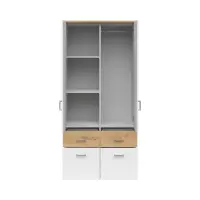 Armario de dos puertas Brando-2 91 cm con cajones roble artisan/blanco