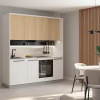 Kitchen set Milino Small 210 cm white/oak with worktop