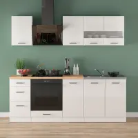 Conjunto de cocina Junona Line 220 cm tiza brillo