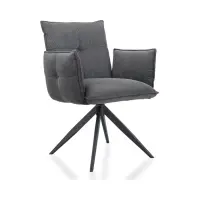 Silla tapizada Coco giratoria de pana antracita