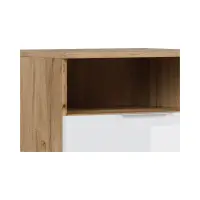 Mesita de noche Zele 50 cm con cajón roble wotan/blanco brillo