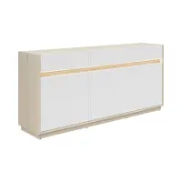 Cómoda Kim con 3 puertas y 3 cajones roble riva claro/blanco