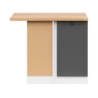 Armario de cocina inferior de esquina Junona Line izquierdo grafito con encimera ocupa el rincón 100x60 cm