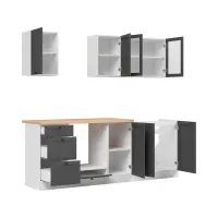 Conjunto de cocina Junona Line 220 cm grafito con encimera