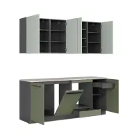 Conjunto de cocina Milino Small 210 cm verde con encimera