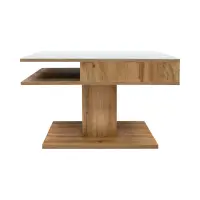 Mesa de centro Campo 80x60 blanco/roble wotan