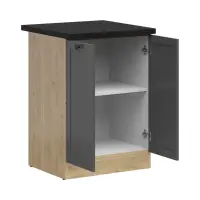 Mueble bajo de cocina Junona Line 60 cm de dos puertas grafito con encimera