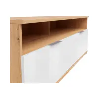 Mueble tv Zele con 2 cajones roble artisan/blanco brillo