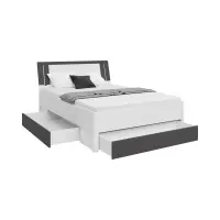 Кровать Saturn 140x200 с 3 ящиками белый/графит