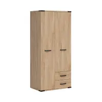 Armario de dos puertas Lara 90 cm con cajones fresno belarus