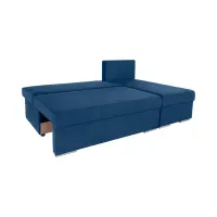 Sofá rinconera universal Laro convertible con arcón azul marino