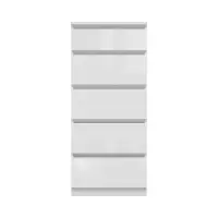 Cómoda Tetrix 50 cm con 5 cajones blanco brillo