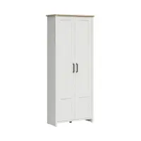 Armario de dos puertas Loksa 84 cm pino andersen blanco/roble grandson