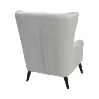 Sillón orejero Casey de terciopelo gris claro