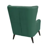 Sillón orejero Casey de terciopelo verde