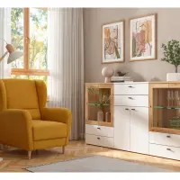 Cómoda System 64 con 2 cajones blanca