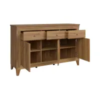 Cómoda Bergen 156 cm con 3 puertas y 3 cajones alerce sibiu dorado