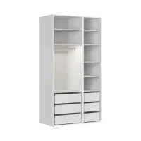Armario modular Flex 125 cm con puertas y espejo blanco