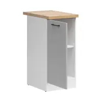 Armario de cocina inferior Junona Line 40 cm izquierdo gris claro brillo con encimera