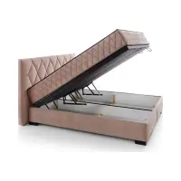 Континентальная кровать Reve 160x200 с контейнером розовая