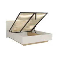 Cama Glamour 160x200 con contenedor y somier cachemira/roble mauvella