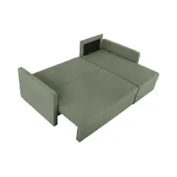 Sofá rinconera universal Imros convertible con arcón verde