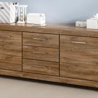 Cómoda Gent 200 cm con 2 puertas y 3 cajones roble stirling