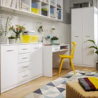 Cómoda Nepo Plus 119 cm con 2 puertas y 4 cajones blanca