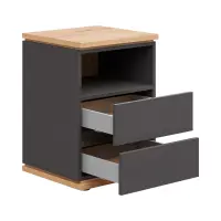 Mesita de noche Yamael 45 cm con cajones grafito