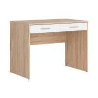 Escritorio Nepo Plus 100 cm con 2 cajones roble sonoma/blanco