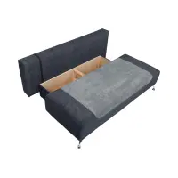 Диван трехместный Daria III раскладной с ящиком велюровый серый