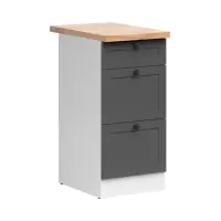 Mueble de cocina inferior Junona Line 40 cm con cajones grafito con encimera