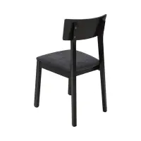 Silla tapizada Nina 2 de terciopelo gris oscuro