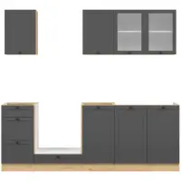 Кухонный гарнитур Junona Line 220 см графитовый