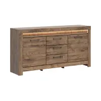 Cómoda Torin 180 cm con 2 puertas y 3 cajones roble ribbeck marrón